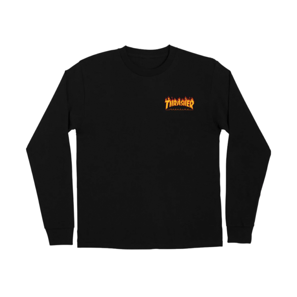 THRASHER FLAME DOT MIDWEIGHT T-SHIRT BLACK  SANTA CRUZ