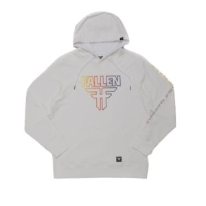 FALLEN INSIGNIA BOLD HOODIE	WHITE / RAINBOW