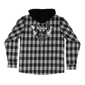 CREATURE BAT RELIC L/S FLANNEL TOP WHITE/BLACK - Imagen 2
