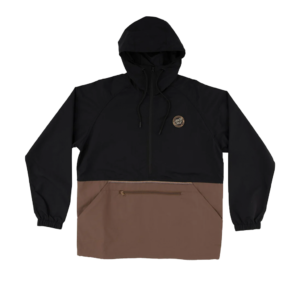 SANTA CRUZ BREAK TRAIL ANORAK UNLINED JACKET BLACK/BROWN