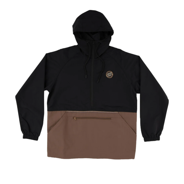 SANTA CRUZ BREAK TRAIL ANORAK UNLINED JACKET BLACK/BROWN