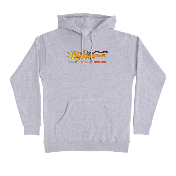 BRONSON X TOY MACHINE  HOODED HEAVYWEIGHT SWEATSHIRT GREY