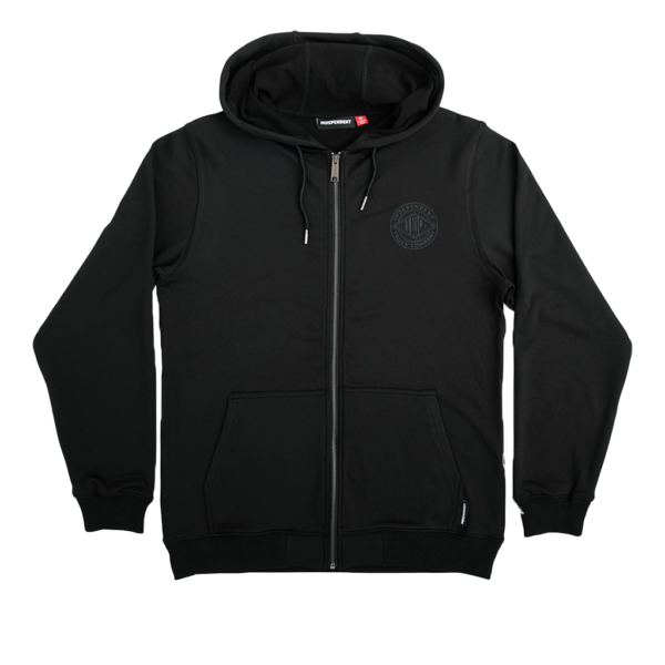 INDEPENDENT CLIPPER ZIP HOODED MIDWEIGHT SWEATSHIRT BLACK
