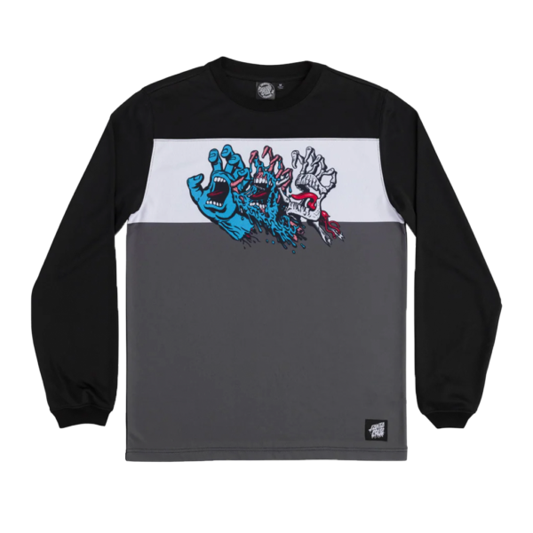 SANTA CRUZ EVOLVED L/S CREW TOP BLACK/GREY