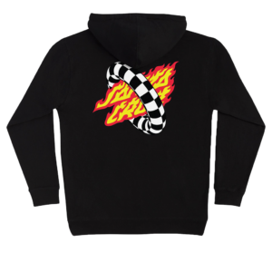SANTA CRUZ GOAL FLAME  HOODED HEAVYWEIGHT SWEATSHIRT BLACK - Imagen 2