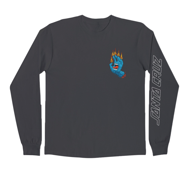 SANTA CRUZ PACE RITUAL HAND L/S T-SHIRT CHARCOAL