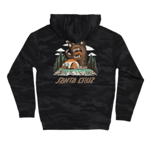 SANTA CRUZ SCREAMING GRIZZLY HOODED MIDWEIGHT SWEATSHIRT BLACK CAMO - Imagen 2