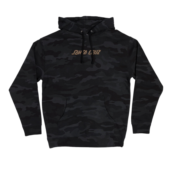 SANTA CRUZ SCREAMING GRIZZLY HOODED MIDWEIGHT SWEATSHIRT BLACK CAMO