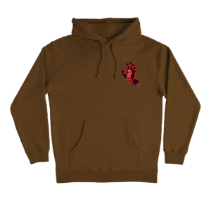 SANTA CRUZ  SCREAMING HAND HOODED HEAVYWEIGHT SWEATSHIRT BROWN/BLACK/RED