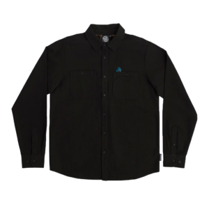 SANTA CRUZ SCREAMING HAND UTILITY L/S BUTTON UP TOP BLACK