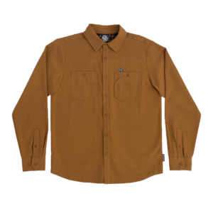 SANTA CRUZ SCREAMING HAND UTILITY L/S BUTTON UP TOP BROWN