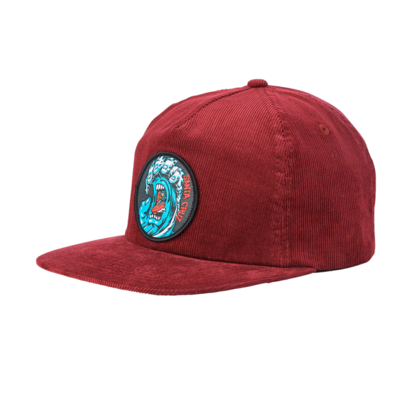 SANTA CRUZ SCREAMING WAVE STRAPBACK UNSTRUCTURED MID HAT MAROON