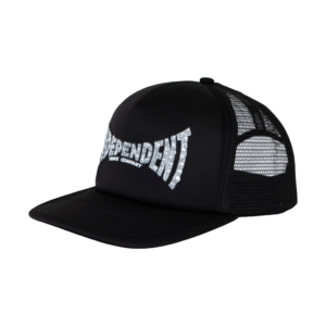 INDEPENDENT SKULL SPAN MESH TRUCKER UNSTRUCTURED HAT BLACK