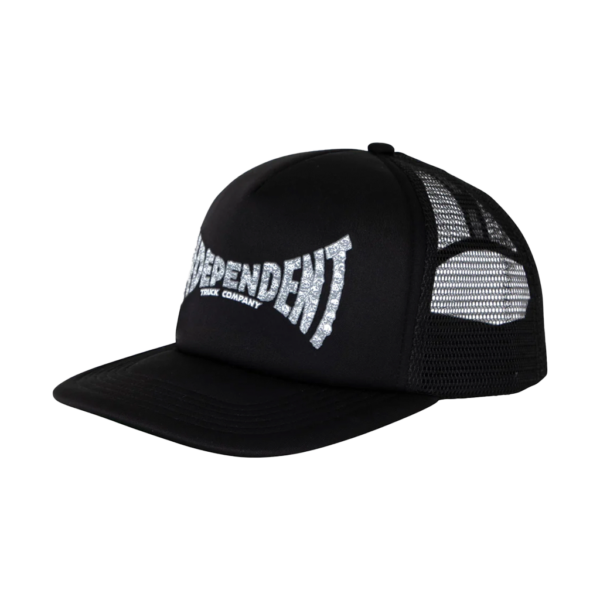 INDEPENDENT SKULL SPAN MESH TRUCKER UNSTRUCTURED HAT BLACK