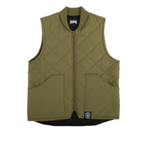 CREATURE SUPPORT QUILT VEST WORK TOP STONE GREEN