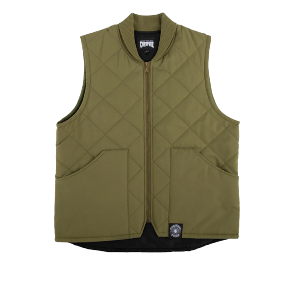 CREATURE SUPPORT QUILT VEST WORK TOP STONE GREEN