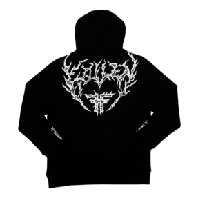 FALLEN  IRON HOODIE	BLACK / WHITE - Imagen 2
