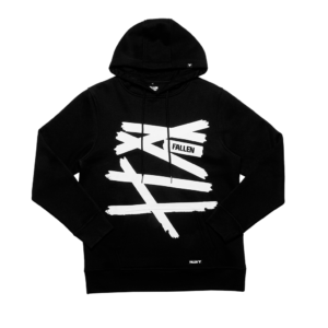 FALLEN WRAPPED HOODIE	BLACK / WHITE