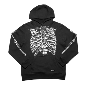 FALLEN SKELETON HOODIE	ASPHALT / OFF WHITE